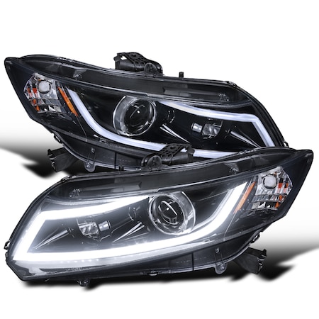 Spec-D Tuning 12-Up Honda Civic R8 Style LED Projector Headlight 2LHP-CV12G-8V2-TM